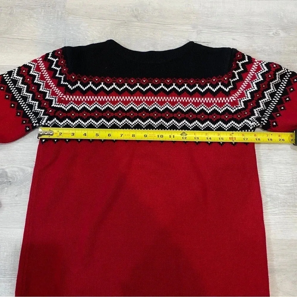 Vintage Eddie Bauer Unisex Fairisle 100% Wool Knit Pullover Sweater Men's Small